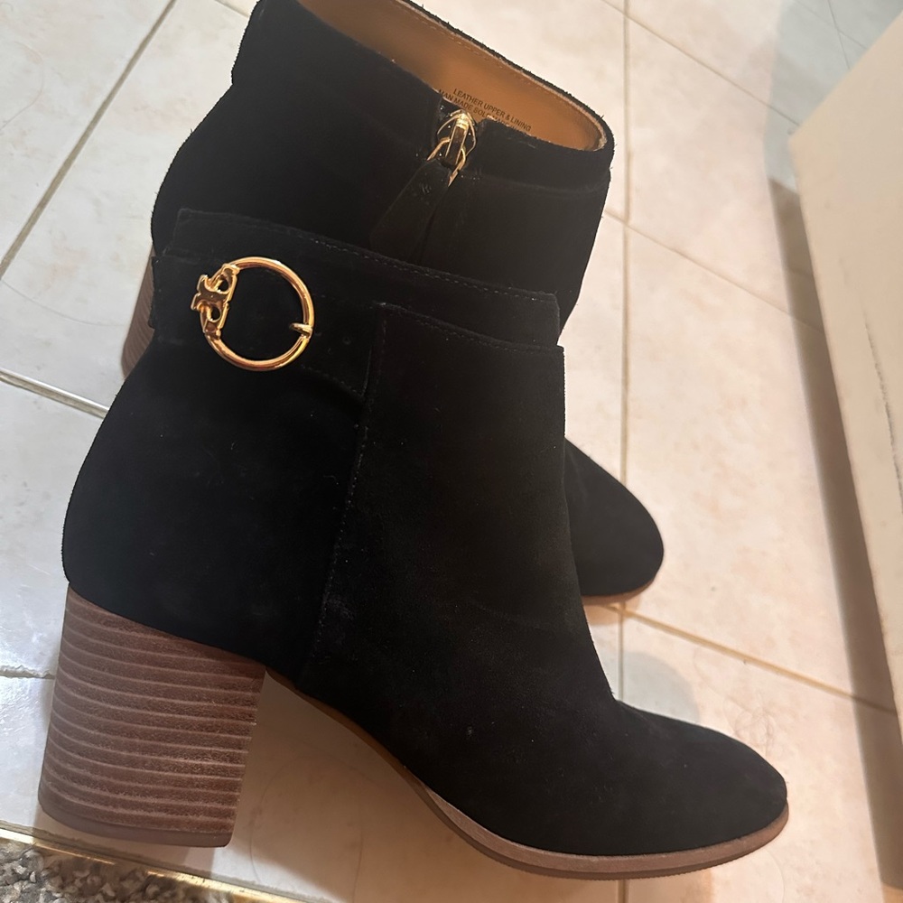 Tory Burch 65mm Black Suede Boots Size 8